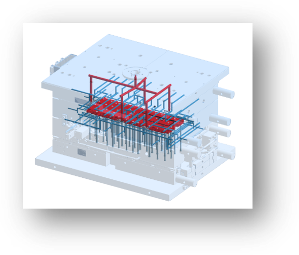 如图1所示为整套模具3D模型 